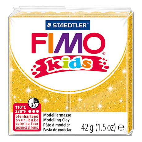 Pasta da modellare Fimo Kids glitter oro, 42gr