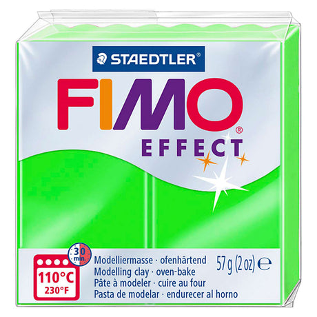 Pasta da modellare autoindurente Fimo Effect panetto standard 57 g - verde neon