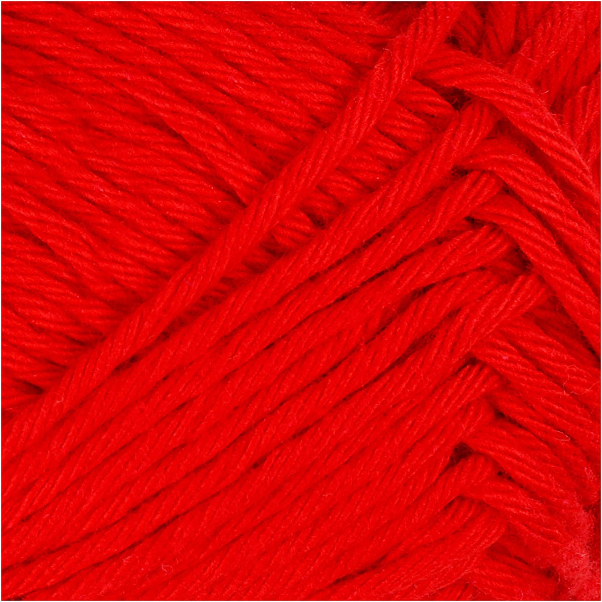Filato di cotone, rosso, 50gr, 85m
