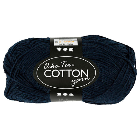 Filato di cotone Creative Company, blu scuro, 50 gr, 170 m