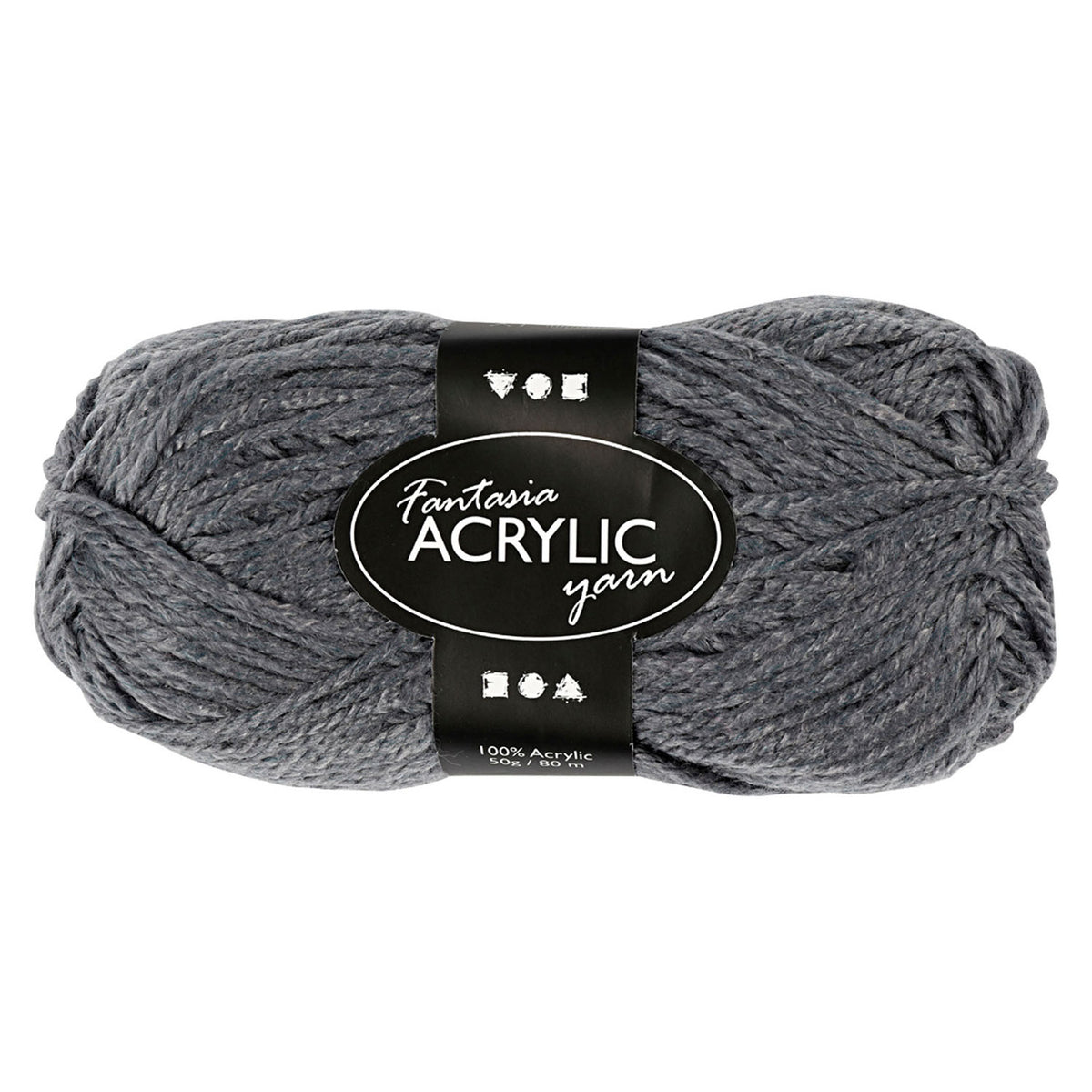 Filato acrilico Creative Company, grigio, 50 gr, 80 m