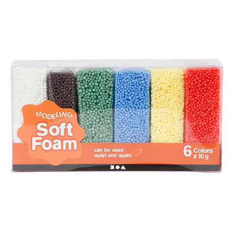 Creativ Company argilla morbida in schiuma colori standard, 6x10gr.