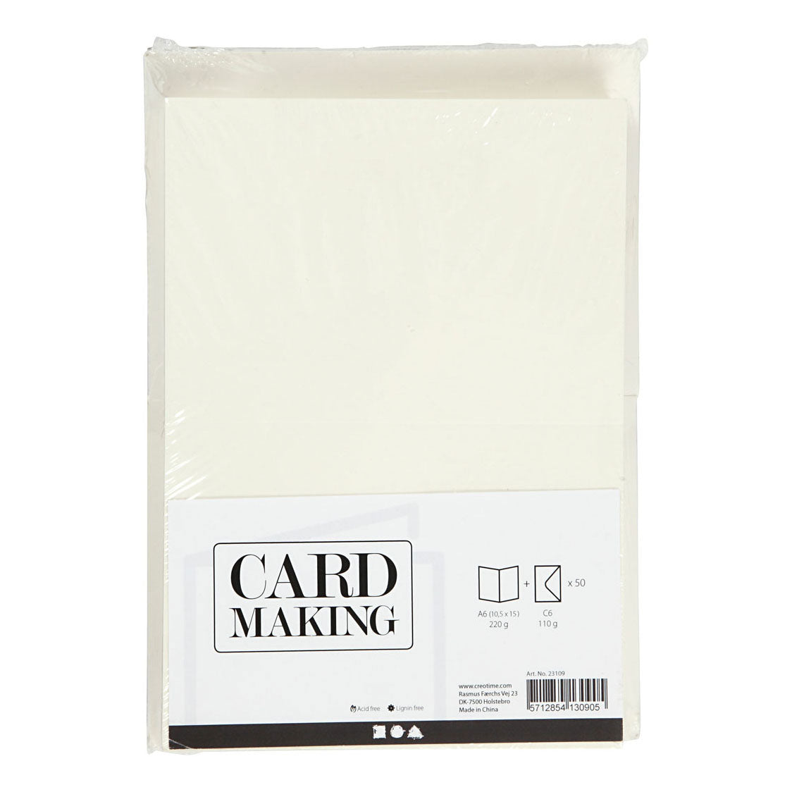 Biglietti e buste aziendali Creativ - bianco sporco - 50 set - 10,5 x 15 cm
