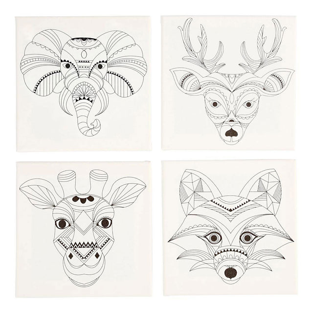 Creative Company Canvas with Animale Stampa, 4st.