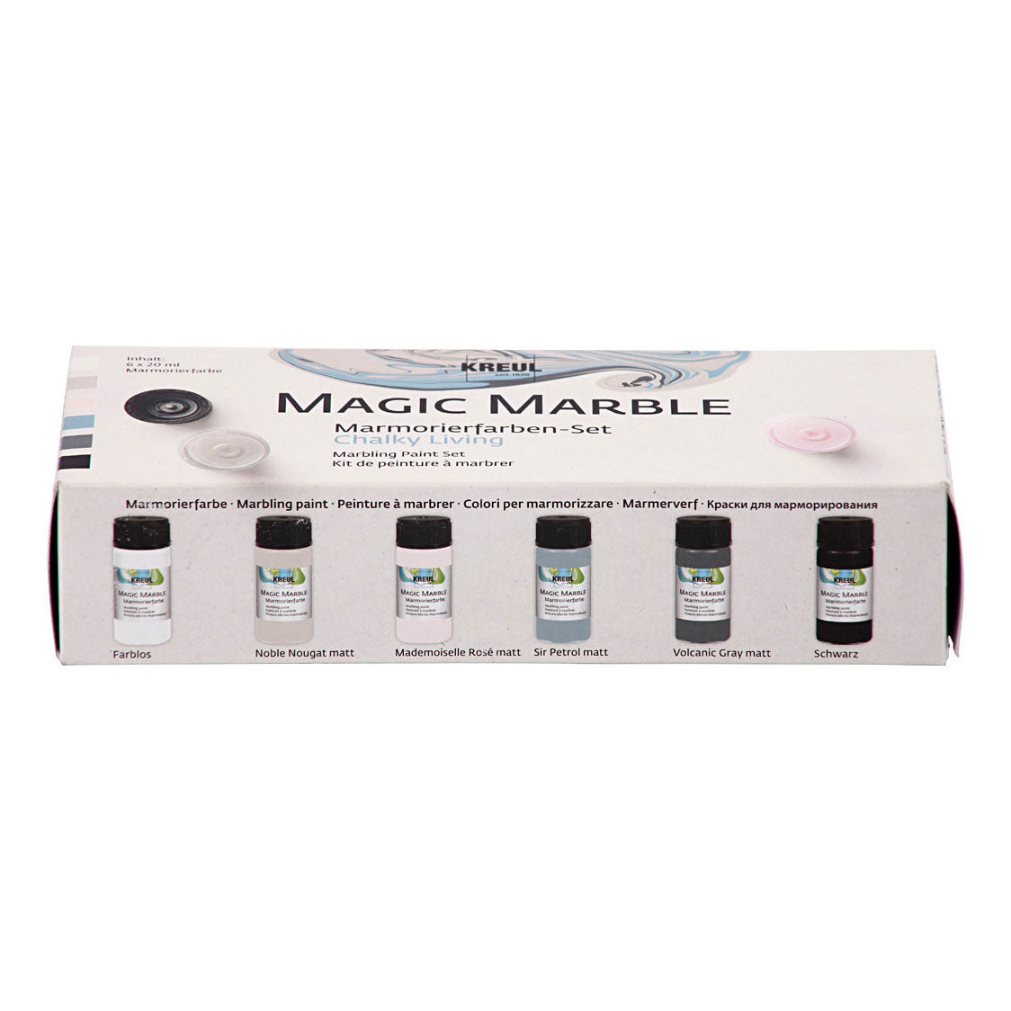 Creative Company Magic Marble Paint Pastel Colors, 6x20ml