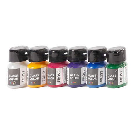 Creative Company Glass Color Color Frost Glass Paint Color, 6x30ml