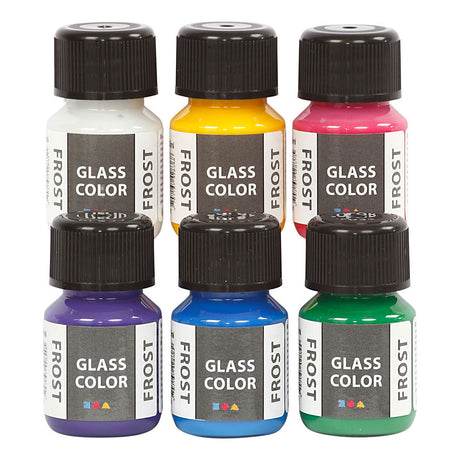 Creative Company Glass Color Color Frost Glass Paint Color, 6x30ml