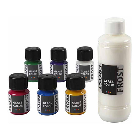 Creative Company Glass Color Color Frost Glass Paint Color, 6x30ml
