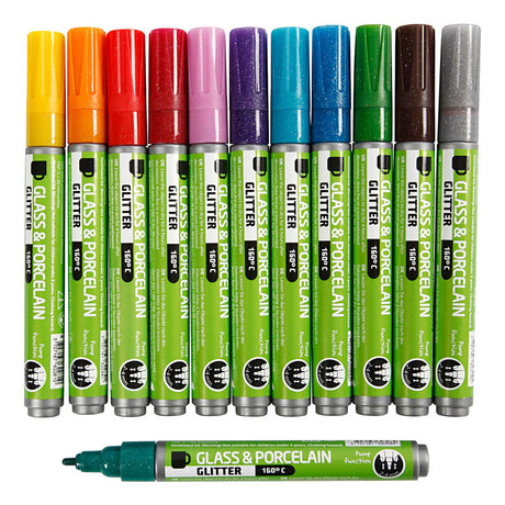 Creative Company Glass and Porcelain States Color Glitter, 12st.