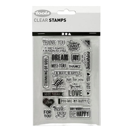 Creative Company Silicone Stamps Testo inglese. 1 foglio