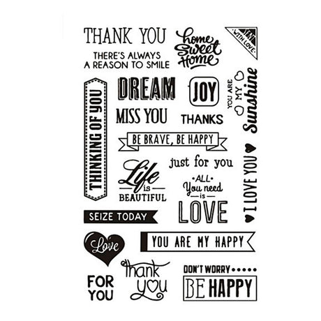 Creative Company Silicone Stamps Testo inglese. 1 foglio