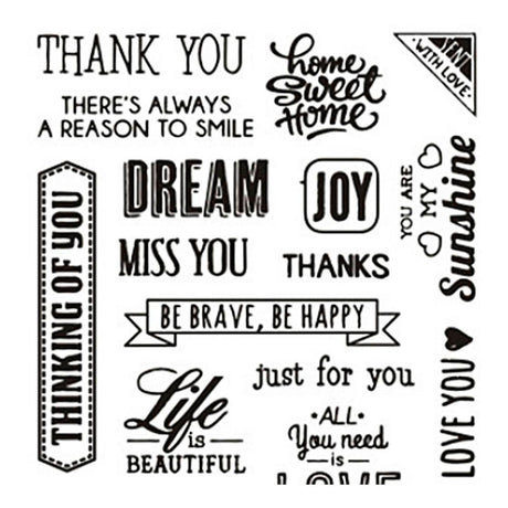 Creative Company Silicone Stamps Testo inglese. 1 foglio