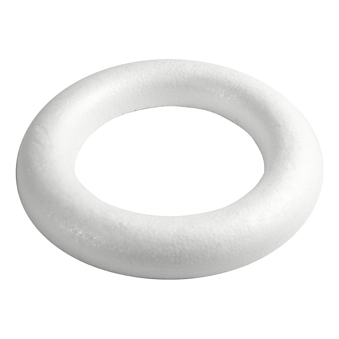 Creative Company Shyropor Ring White With Flat Back, 35 cm