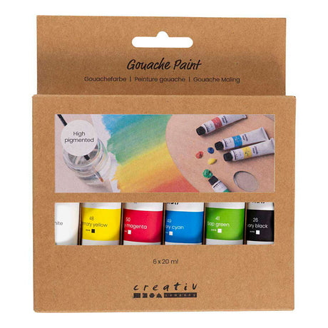 Colori standard della pittura a guazzo dell'azienda Creativ - 6x20 ml.