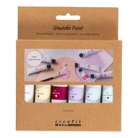 Pittura a guazzo Creative Company colori pastello - 6x20ml.