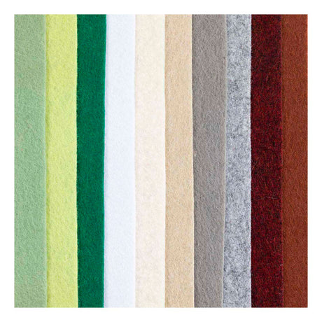 Creativ company hobby feltro a4 spessore 2mm colori naturali - 10 pz.