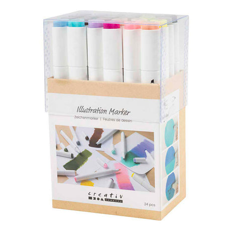 Azienda creativa https: www.cchobby.nl pennarello da disegno-linea spessore-1-8-mm-colori pastello-colori standard-24 pezzi-1-scatola