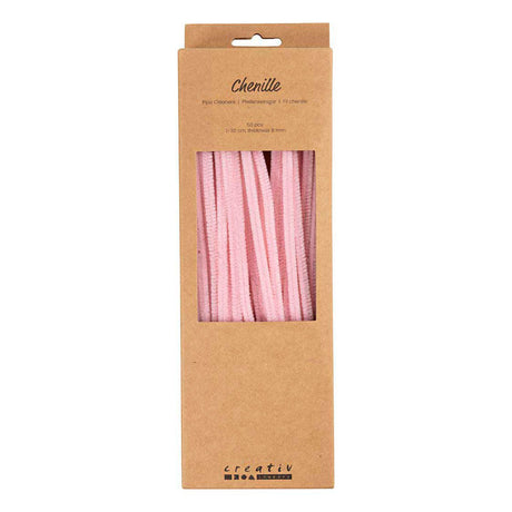 Creativ Company filo di ciniglia rosa materiale artigianale 50 pezzi 6 mm x 30 cm.