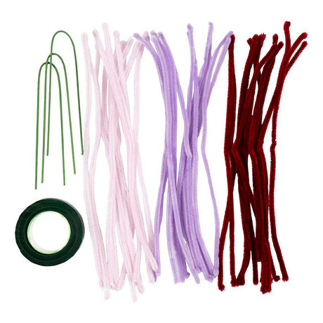 Azienda creativa https: www.cchobby.nl mini-hobbyset-flowers-from-chenille-wire-lily-light-pink-light-purple-dark-red-1-box