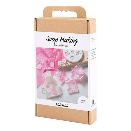 Set hobby dell'azienda creativa per la produzione di sapone, fiori rosa