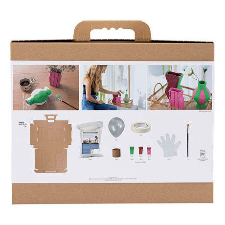 Azienda creativa https: www.cchobby.nl maxi-hobbyset-boetseren-vazen-van- papier-mache-diverse-colors-1-doos