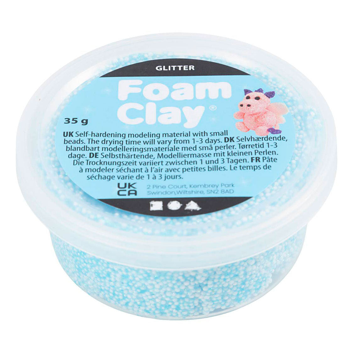 Creativ company Foam Clay glitter azzurro - 35gr.