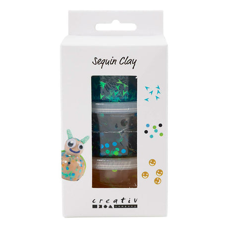 Argilla paillettes blu verde Creative Company - 6x60gr.