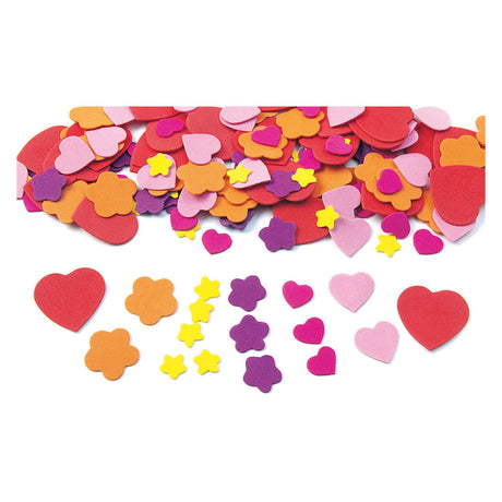 Colorazioni - schiuma a forma di cuore, fiore, 150pz.