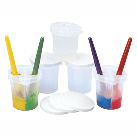 Colorazioni: tazza per pittura con coperchio e 2 divisori, set da 5