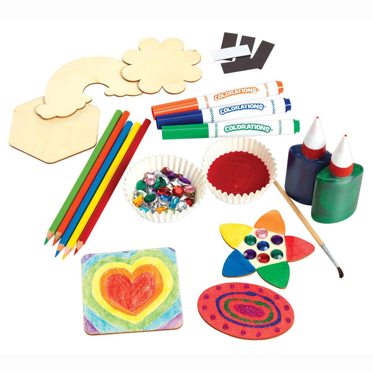 Colorazioni - Decora le tue forme magnetiche in legno, 12 °.