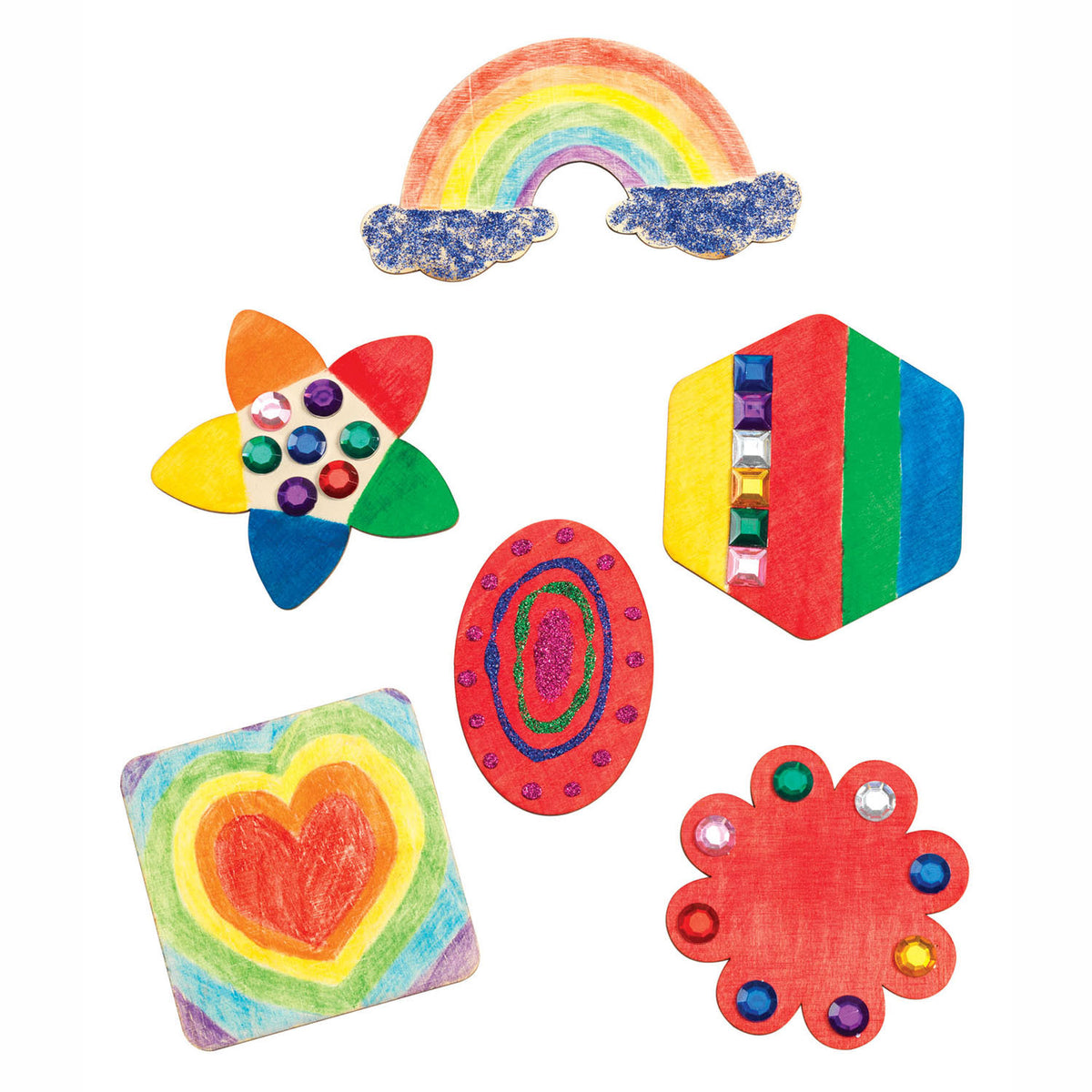 Colorazioni - Decora le tue forme magnetiche in legno, 12 °.