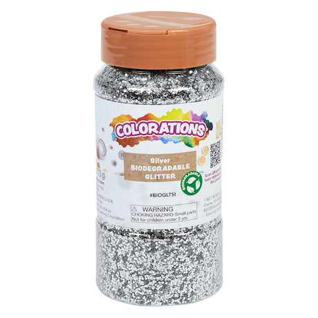 Colorazioni - glitter biodegradabili - argento, 113 grammi