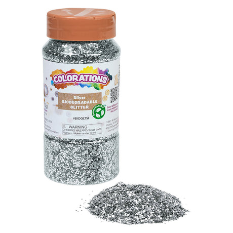 Colorazioni - glitter biodegradabili - argento, 113 grammi