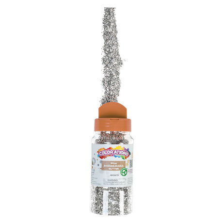 Colorazioni - glitter biodegradabili - argento, 113 grammi