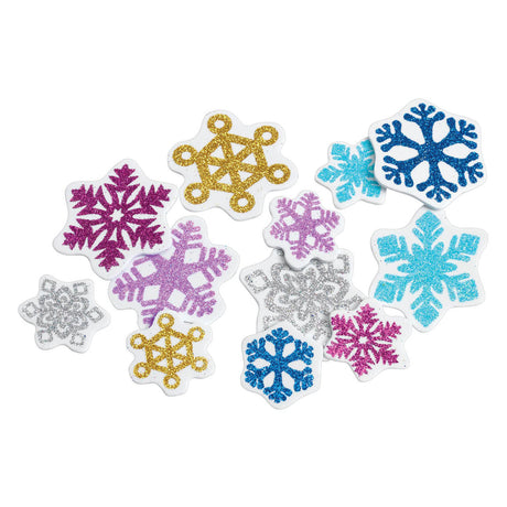 Colorazioni - fiocchi di neve in schiuma glitterata, 300pz.