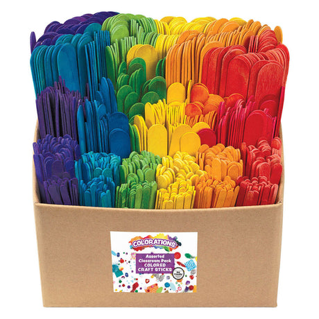 Colorazioni - Pacchetto di classe artigiani in legno colorato, 1200st.