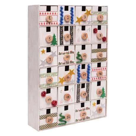Colorazioni - scatola in cartapesta - calendario dell'avvento