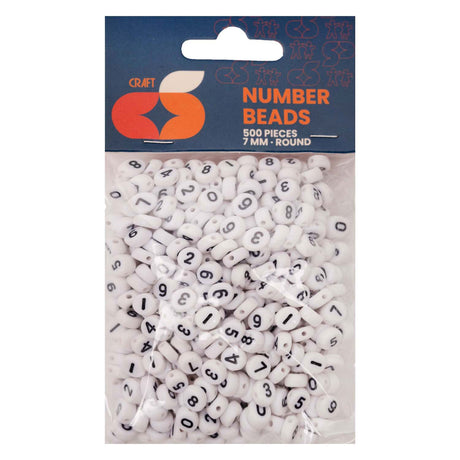 Colorazioni - perline tonde con numeri, 500pz.
