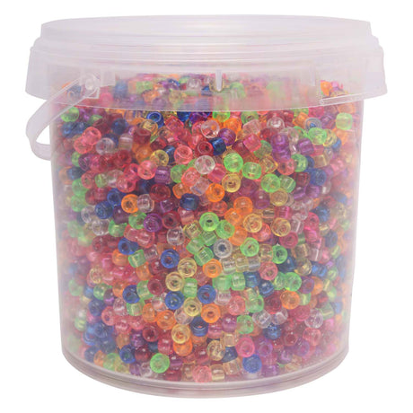 Colorazioni - perline piccole pony - trasparenti, 4 x 6 mm, 500 gr.