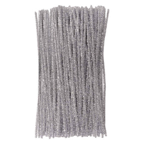 Colorazioni - Filo di ciniglia metallizzato argento, 100 pz.