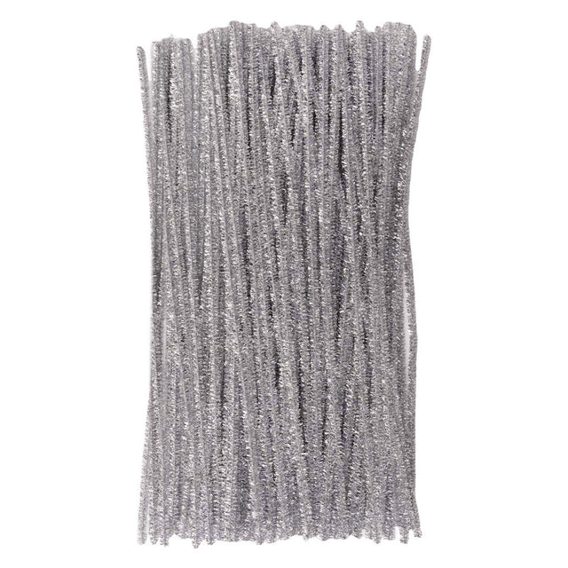 Colorazioni - Filo di ciniglia metallizzato argento, 100 pz.