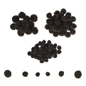 Colorazioni - mini pompon neri, 100 pz.