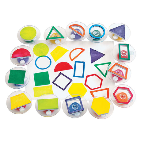 Colorazioni - timbri a presa facile geometrici, 14 pz.