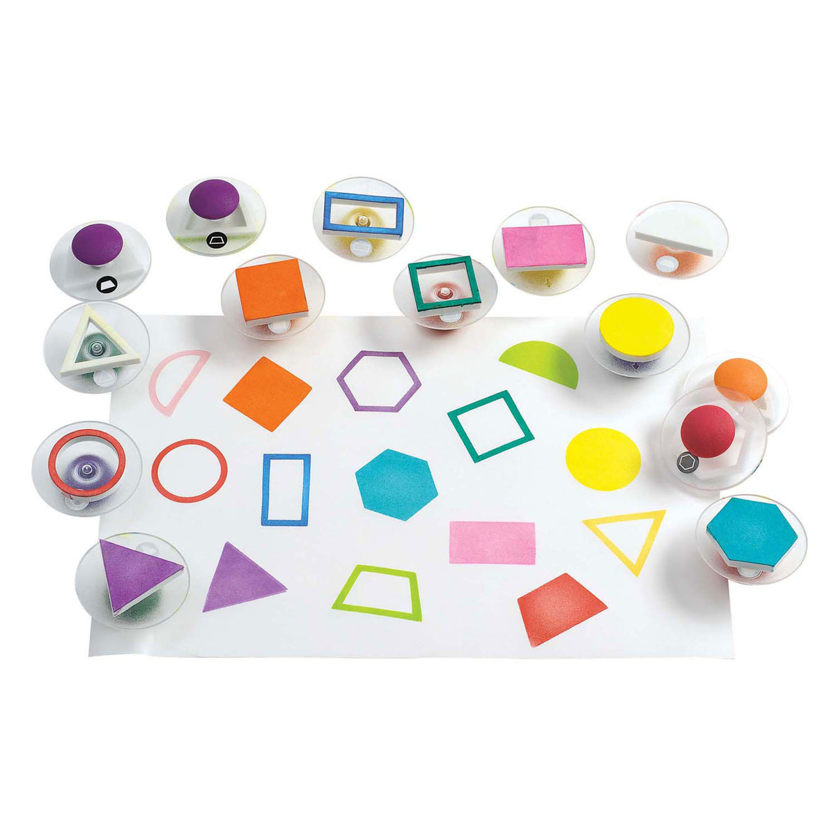 Colorazioni - timbri a presa facile geometrici, 14 pz.