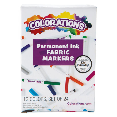 Colorazioni - pennarelli permanenti per tessuto in 12 colori - 24 pz.