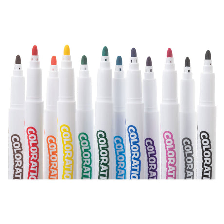Colorazioni - pennarelli permanenti per tessuto in 12 colori - 24 pz.