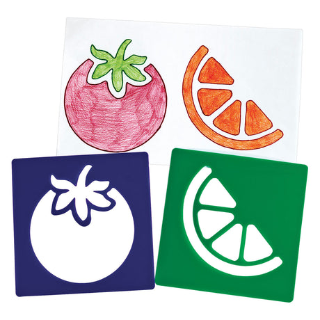 Colorazioni - modelli frutta riutilizzabili - 12pz.