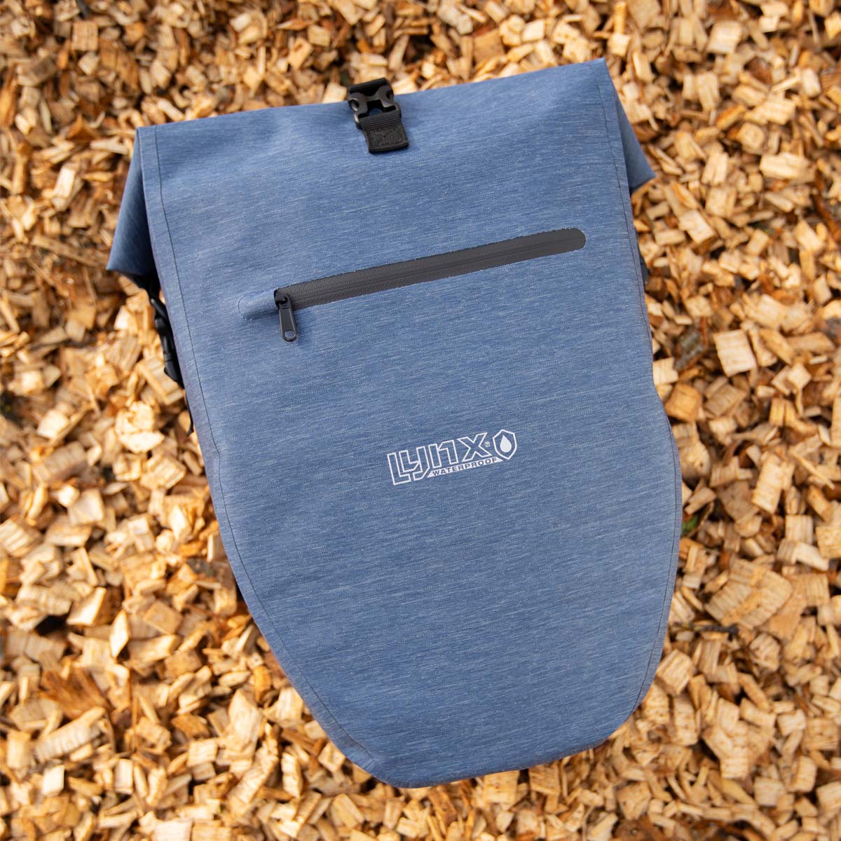 Borsa da bicicletta Lynx singola TPU 28L blu impermeabile e-bike Hayes
