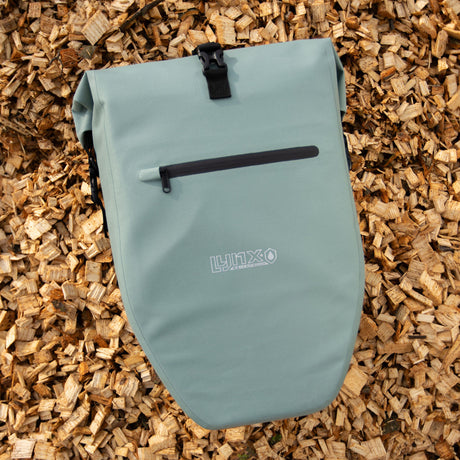 Borsa da bicicletta Lynx singola TPU 28L verde menta impermeabile e-bike Hayes