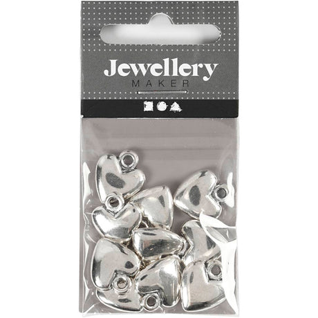 Creative Company Heart -Pendant Silver -Pliated Silver, 10st.